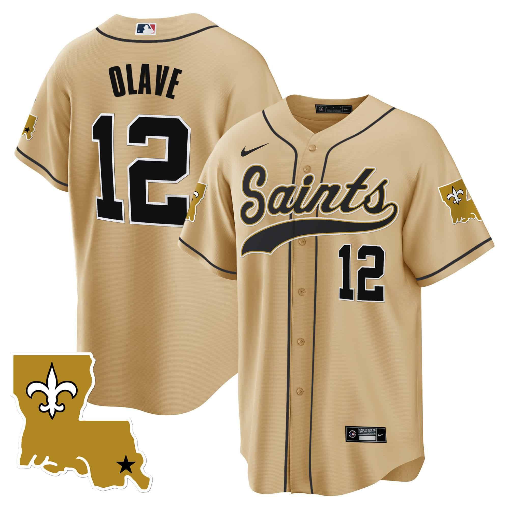 Men New Orleans Saints 12 Olave Yellow 2024 Nike 1987 Legacy Cool Base NFL Jersey
